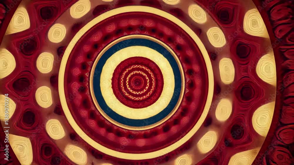 Poster colorful retro mandala design with intricate patterns and deep hues, abstract mandala background ret