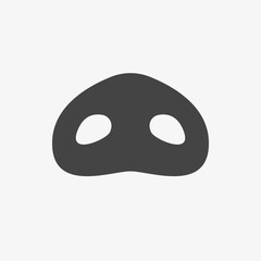 Pig nose icon on white background. Black shape. Vector