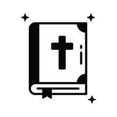 Fototapeta premium Easy to use glyph icon depicting bible holy book