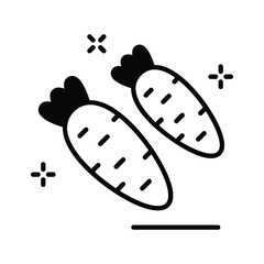 A well designed glyph icon showing carrots