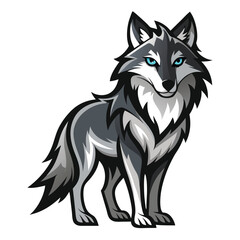 wolf vector llustration for logo or design on white background 
