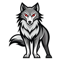 wolf vector llustration for logo or design on white background 