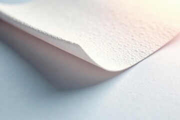 Close-up view of a textured flap, stark white backdrop , fold, material, tone