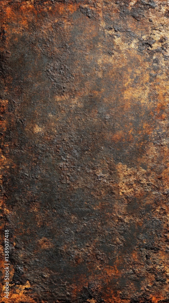 Aufkleber captivating texture of oxidized metal surface with rich rust tones and dark patches creating a drama