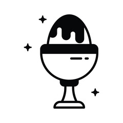 Premium glyph icon showing egg holder cup
