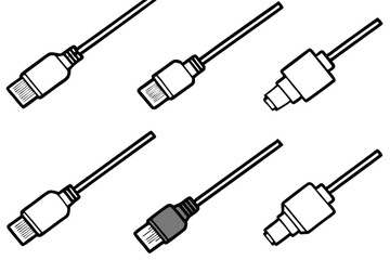 HDMI Cable Line Art Illustration for Modern Technology and Design  