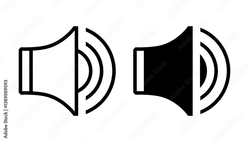 Poster speaker set icon with simple and modern design for web