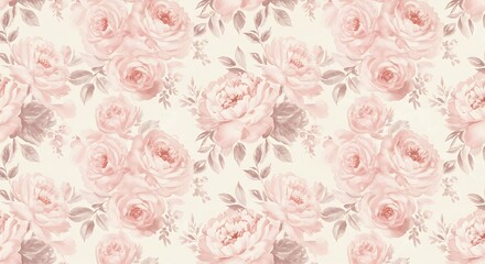 Seamless Botanical Pattern with Delicate Flowers, Elegant Nature-Inspired Design