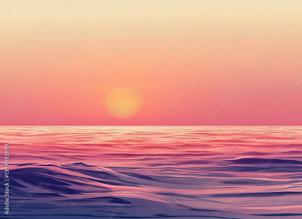 Aufkleber blurred seawater with a sunset background. minimalist seascape. water surface in the ocean. soft foc