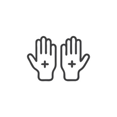 Obraz premium Healing Hands Icon for Reiki Websites, Energy Work Apps, Alternative Medicine Resources, Holistic Therapy Content and Spiritual Healing Education