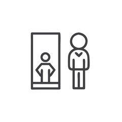 Fototapeta premium Self-reflection icon for mental health blogs, mindfulness visuals, spiritual growth and personal development design