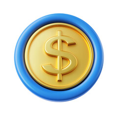 Obraz premium 3d dollar sign icon ,Cartoon plastic style PNG file isolated on transparent background
