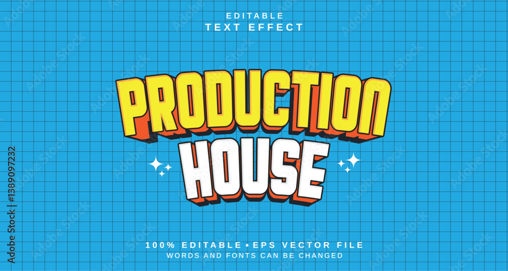 Poster editable text style effect - production house text style theme.