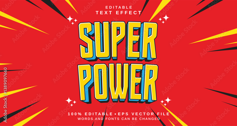 Poster editable text style effect - super power text style theme.