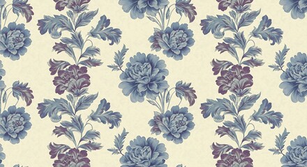 Stylish Hand-Drawn Floral Seamless Pattern, Elegant Floral Background Design
