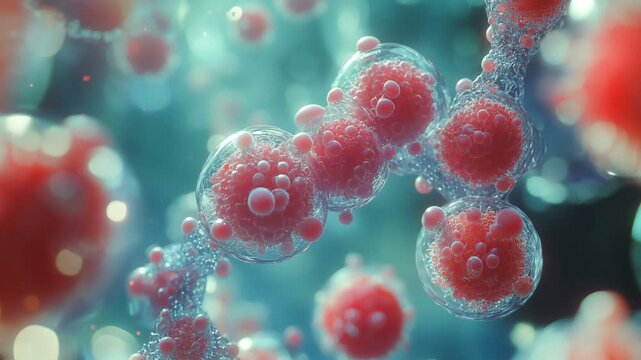 This abstract highlights the vibrant and colorful structures and connections found within the field of microbiology