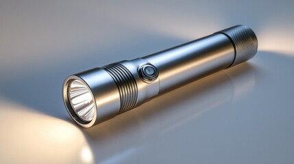 Bright flashlight showcasing modern design perfect for outdoor adventures and emergency situations in various settings