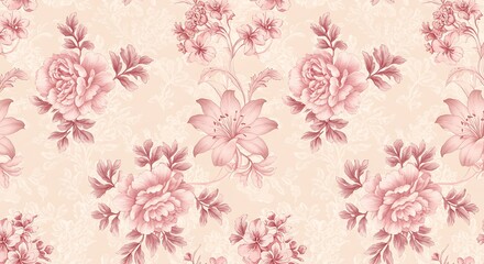 Timeless Seamless Floral Design, Elegant Decorative Pattern for Textiles & Stationery