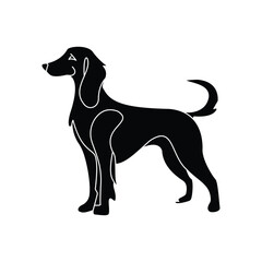 A Canine’s Poise Dog Silhouette Design
