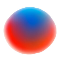 3D Abstract Sphere Illustration With Red And Blue Colors Isolated Transparent Background