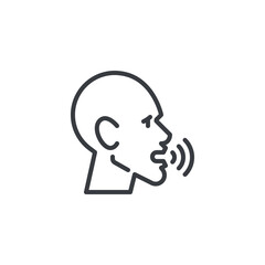 Talking head line icon