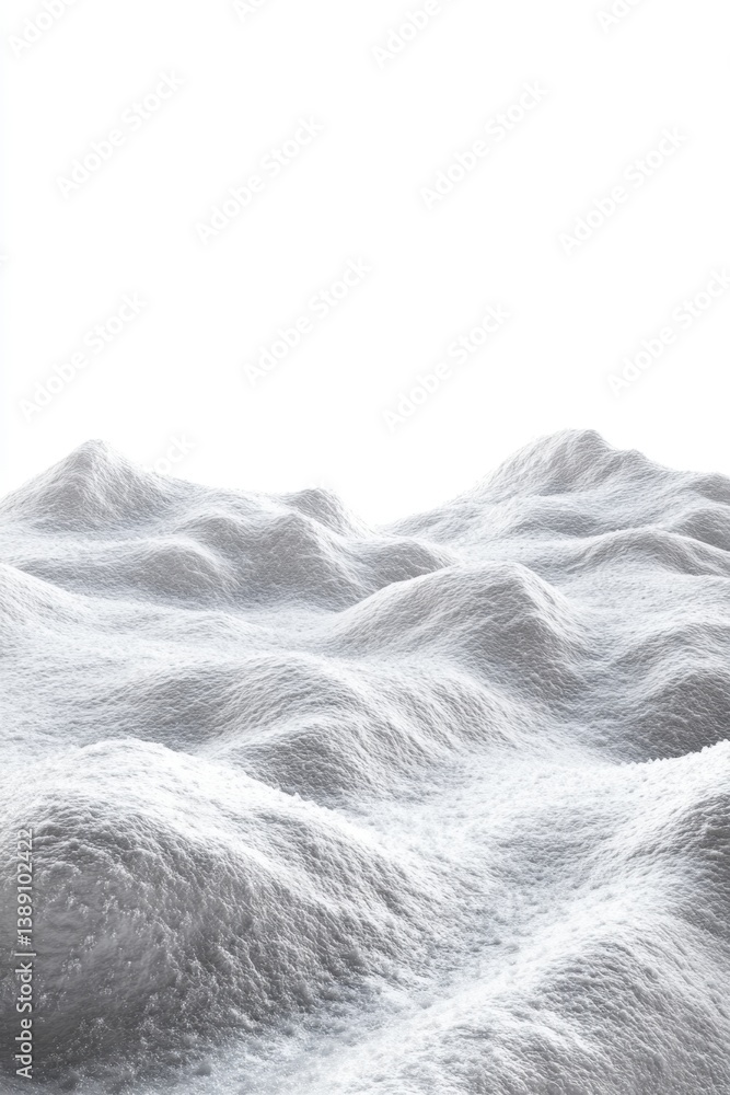 Poster serene snowscape with undulating hills under a bright sky creating a tranquil and pristine winter sc