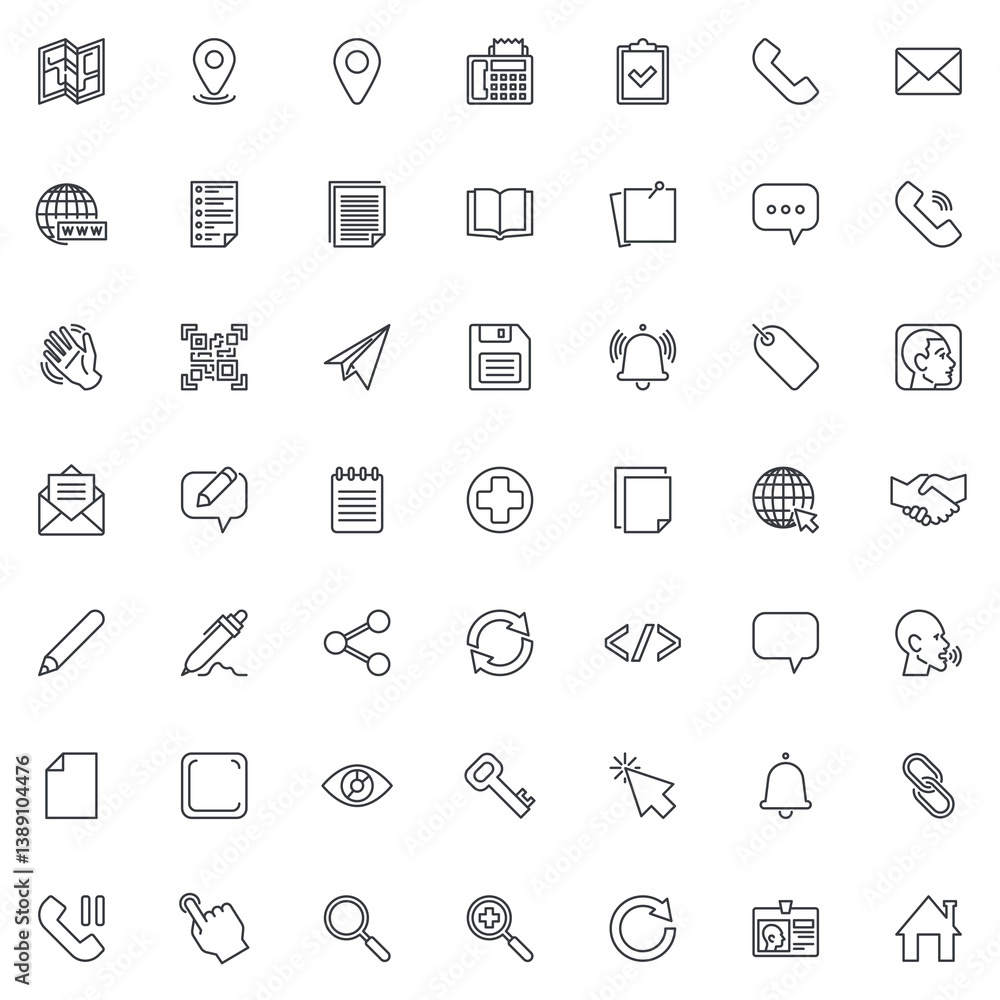 Aufkleber ui line icons set