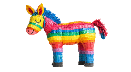 Colorful donkey piñata for your Cinco de Mayo celebration, isolated, created with AI