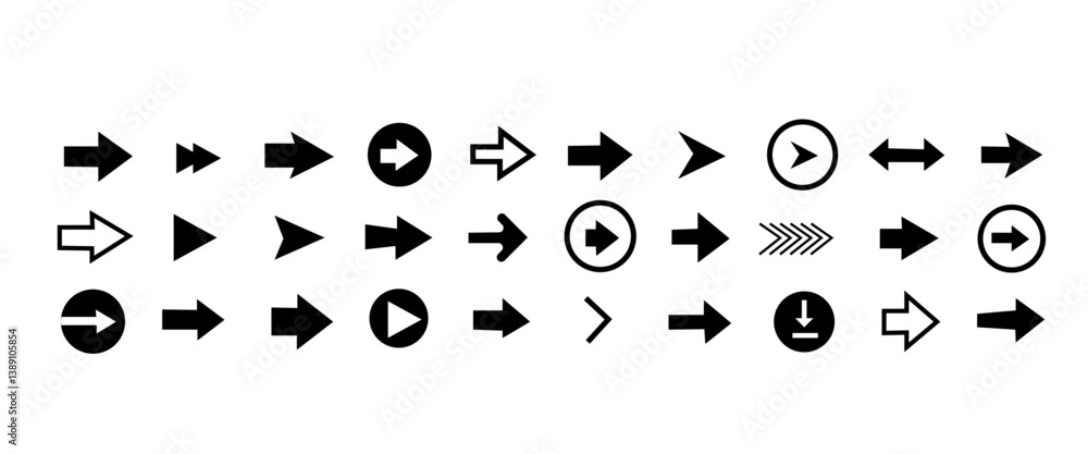 Poster arrow icons set. arrow collection. simple arrow big set. vecto
