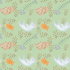 seamless pattern with cats