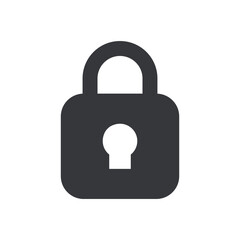 Isolated pictogram icon of a locked padlock, symbolizing protection, security, and password security for safeguarding information