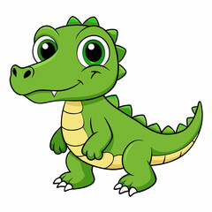 Safari Crocodile Cartoon with Plain Background