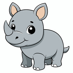 Cute Safari Rhino Illustration
