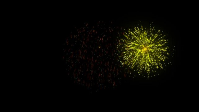 Colorful fireworks animation with transparent Background, Alpha channel, celebration video,  Prores 4444, 