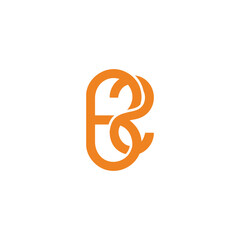 Obraz premium letter b2 linked yellow overlap logo vector