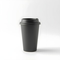 Reusable coffee cup with lid eco-style isolated on white background for sustainability, beverages, and eco-friendly products