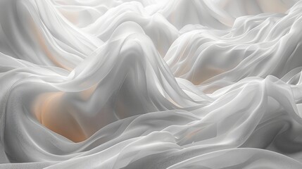 Obraz premium A cinematic, high-resolution white abstract background with smooth, elegant waves