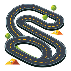 bending roads vector image set on white background