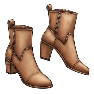 brown leather boots fashion style clip art preview