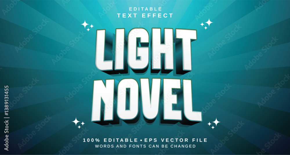Poster editable text style effect - light novel text style theme.