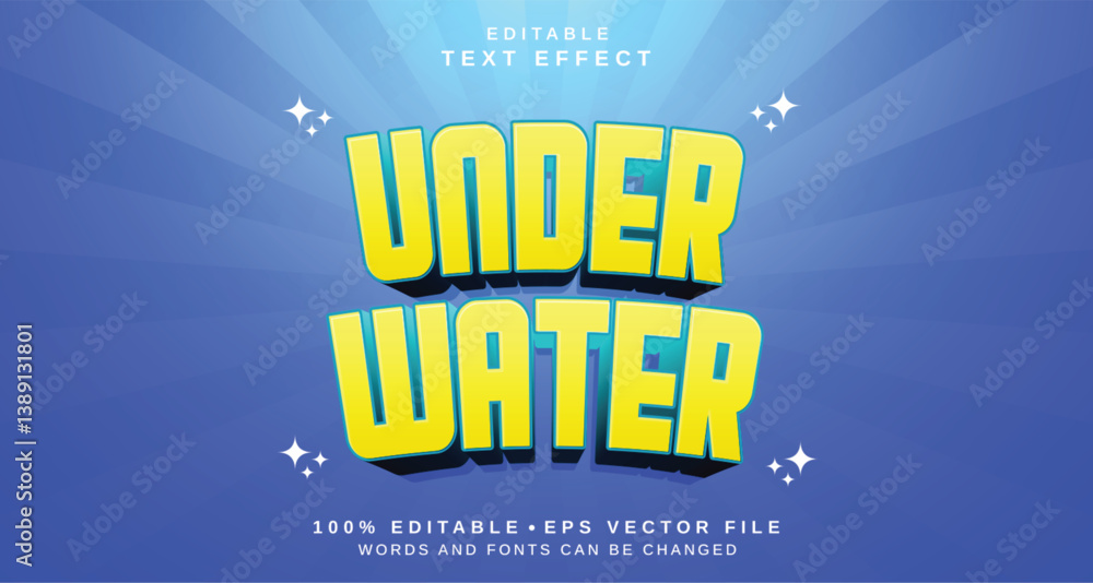 Poster editable text style effect - under water text style theme.