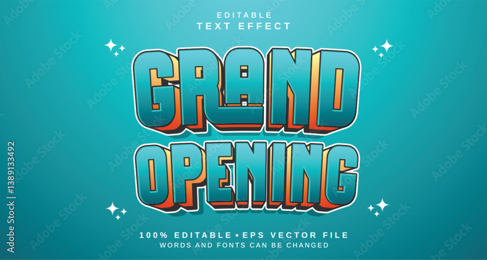 Poster editable text style effect - grand opening text style theme.