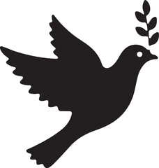 Obraz premium Peace Doves Silhouette Vector Bundle