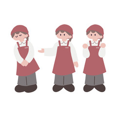 女性のスーパーの店員さんセット