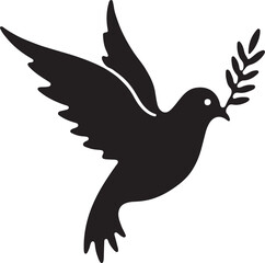 Obraz premium Peace Doves Silhouette Vector Bundle