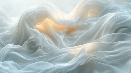 Obraz premium A peaceful, luminous white abstract background with gently flowing waves