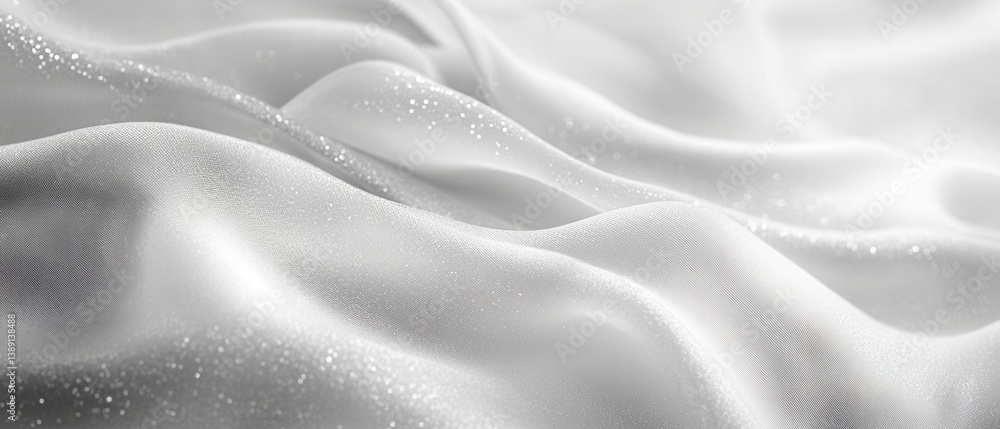 Poster elegant flowing white silk fabric with subtle shimmer captures soft light creating a luxurious and s