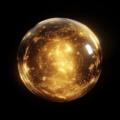 A glowing golden orb displaying bright light and internal sparkles