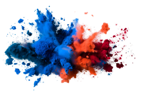Abstract Color Powder Explosion Isolated On Black Background Illustration