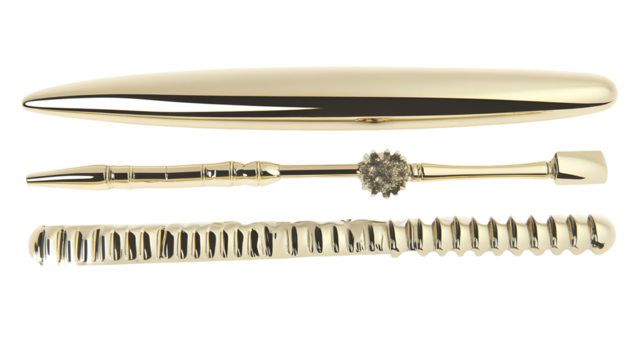 Abstract Golden Metal Bars Isolated On Transparent Background Illustration